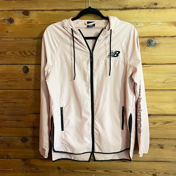 New Balance Light Weight Pink Runners Wind Breaker Jacket Size Large - Picture 1 of 6